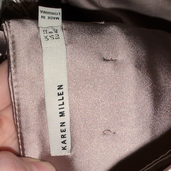 Karen Millen Satin Halter Dress Lilac Grey Formal Size 8 US - Picture 7 of 8